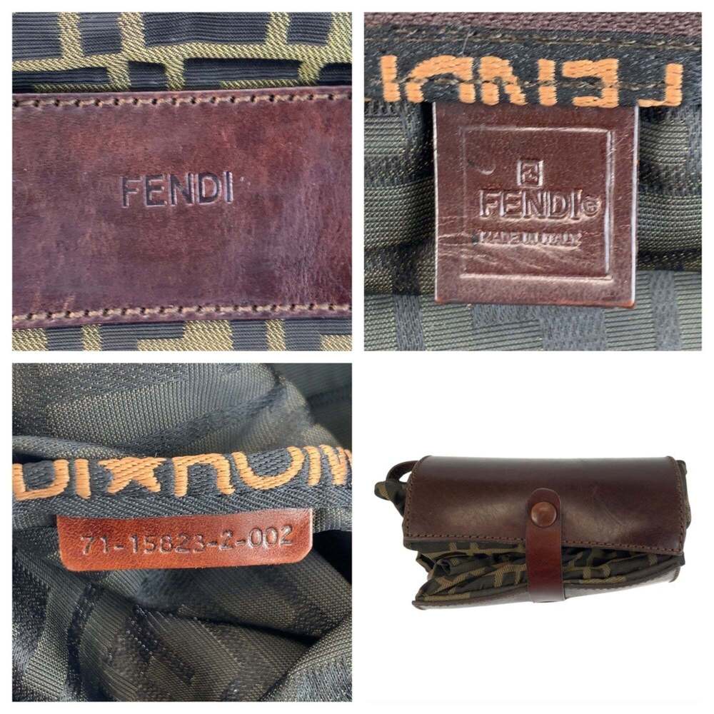 FENDI Zucca Tote Bag in Brown with Silver Hardware and Nylon Leather (71-1582... - Picture 3 of 10